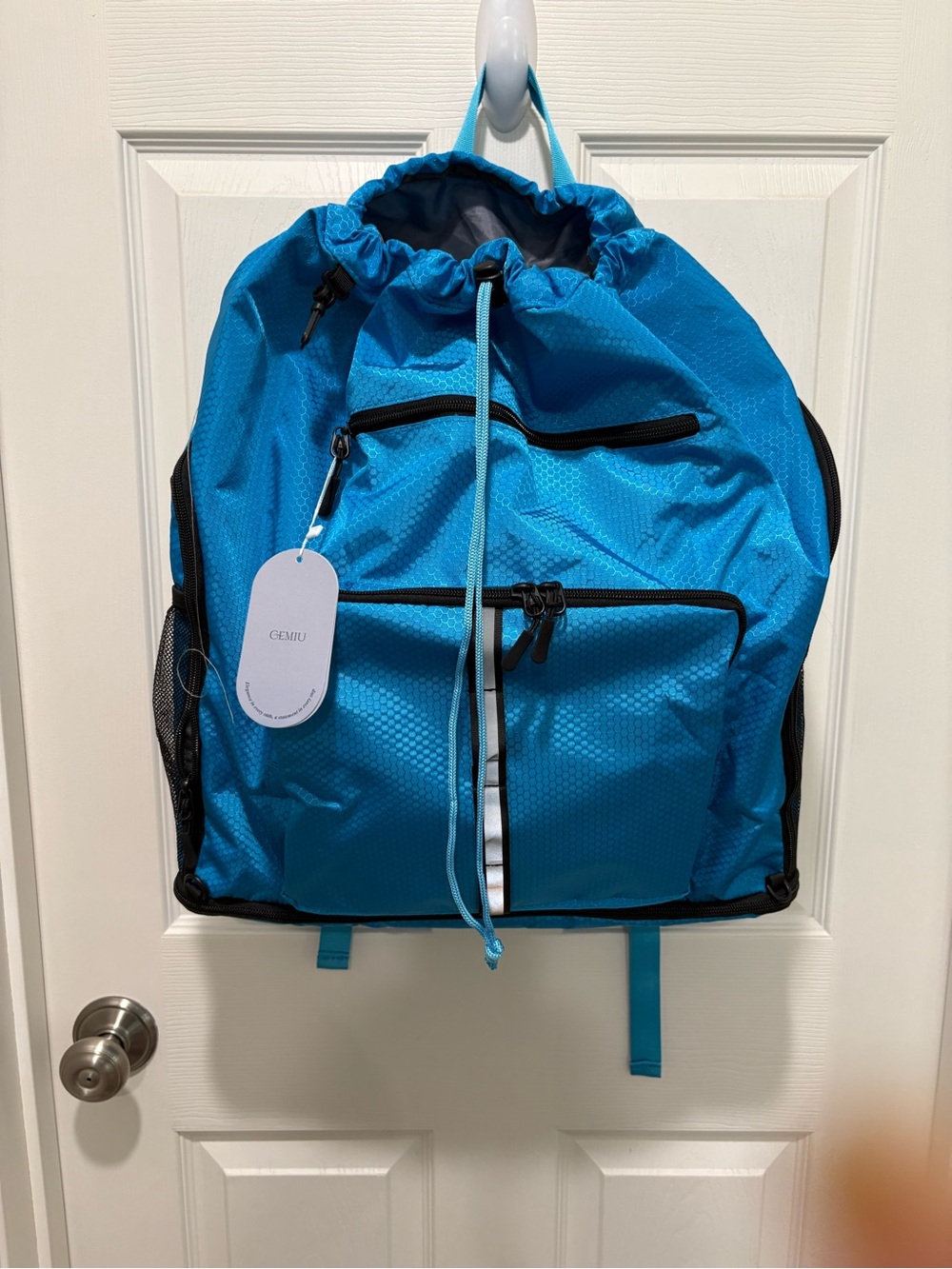 GEMIU Bright Blue Drawstring BEACH Backpack